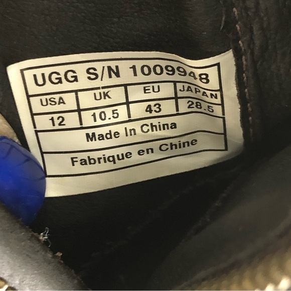 Ugg Brown leather Sherpa lined wedge ankle boots - Picture 5 of 10